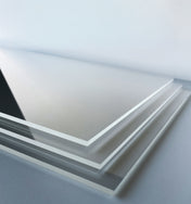 Close-up of polished acrylic glass edges