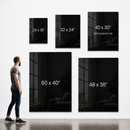 Aligned Collective canvas size guide: 24 x 18, 32 x 24, 40 x 30, 48 x 36, and 60 x 40 inches