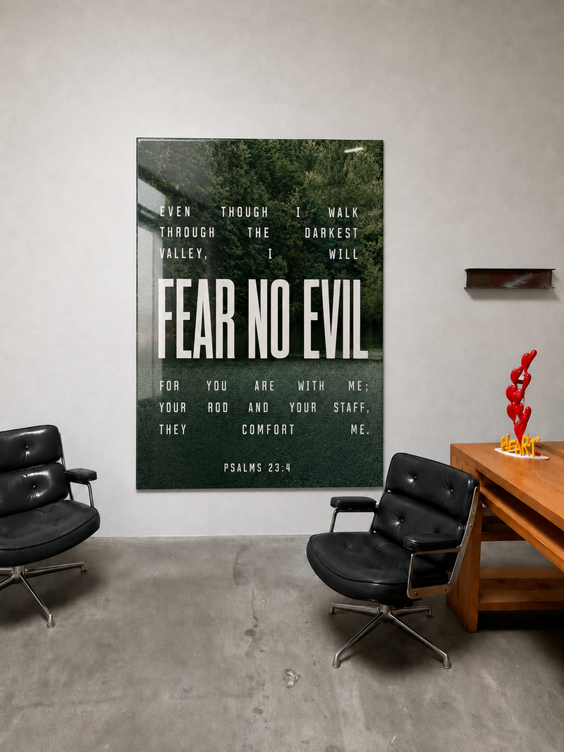 Fear No Evil Psalm 23 acrylic wall art