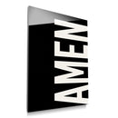 AMEN black acrylic wall art — product mockup
