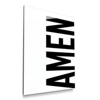 AMEN white acrylic wall art — product mockup
