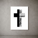 Cross-All Things acrylic wall art on a concrete wall