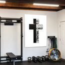 Cross-All Things acrylic wall art in a home gym
