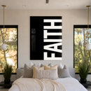 Faith black acrylic wall art — bedroom