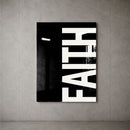 Faith black acrylic wall art — concrete wall