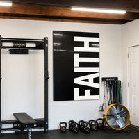 Faith black acrylic wall art — home gym