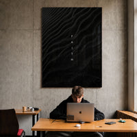 Faith - Black Sand acrylic wall art — workspace