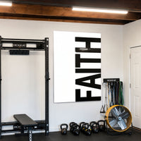Faith white acrylic wall art — home gym