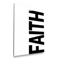 Faith white acrylic wall art — product mockup