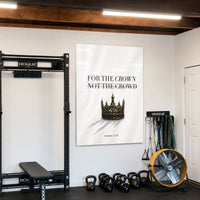 For The Crown acrylic wall art in a home gym
