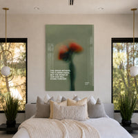God Will Stand Forever floral acrylic wall art, Isaiah 40:8 — bedroom