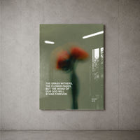 God Will Stand Forever floral acrylic wall art, Isaiah 40:8 — concrete wall