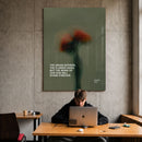 God Will Stand Forever floral acrylic wall art, Isaiah 40:8 — workspace