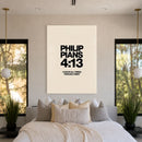 I Can Do All Things acrylic wall art displayed above a bed