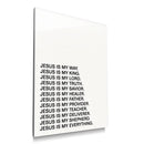 Jesus Is minimalist acrylic wall art product mockup