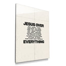 Jesus Over Everything cream acrylic wall art — product mockup