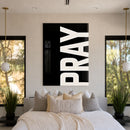 Pray black acrylic wall art — bedroom