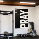 Pray black acrylic wall art — home gym