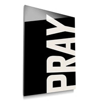 Pray black acrylic wall art — product mockup