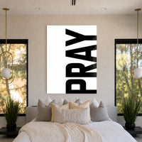 Pray white acrylic wall art — bedroom