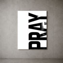 Pray white acrylic wall art — concrete wall