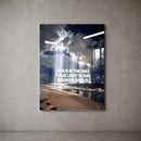 The Light acrylic wall art with ocean, clouds, and “Jesus is the only true light in our broken world” — concrete wall