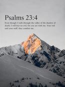 Through The Valley Psalm 23:4 mountain acrylic wall art — artwork