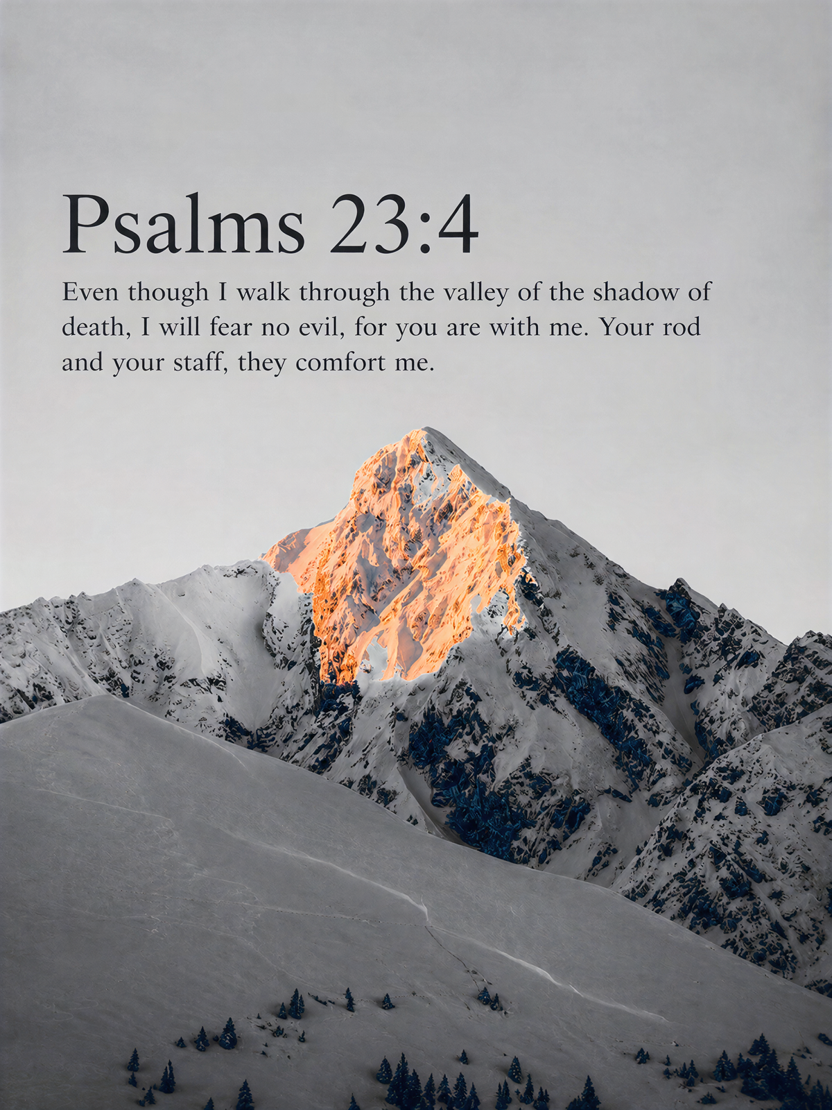 Through The Valley Psalm 23:4 mountain acrylic wall art — artwork