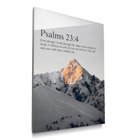 Through The Valley Psalm 23:4 mountain acrylic wall art — product mockup