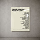 What You Can Give God - Tan acrylic wall art — concrete wall