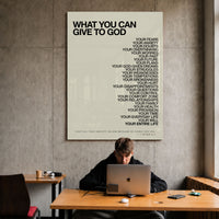 What You Can Give God - Tan acrylic wall art — workspace